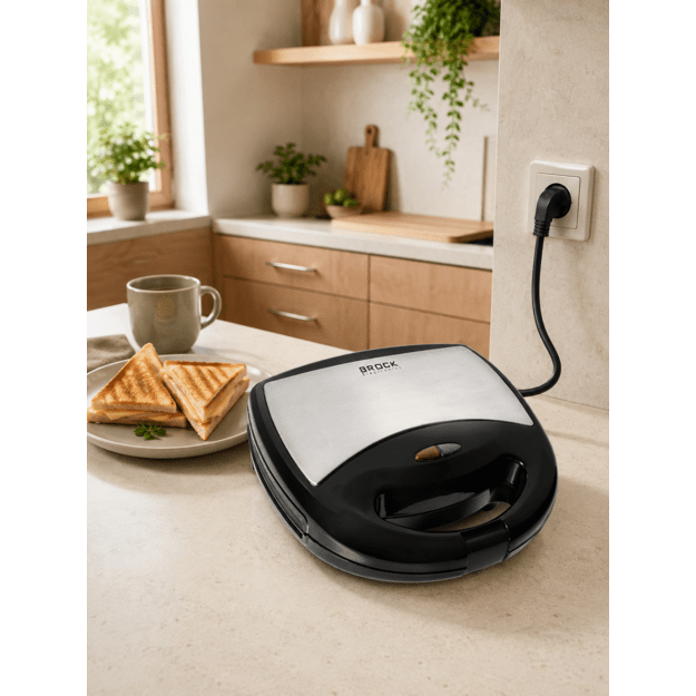 Brock SSM 2004 SS 3 in 1 Sandwich/Waffle Maker And Nutlet Makerl 750W, Black/Steel