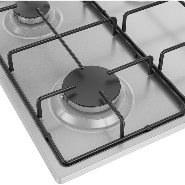 Beko HIBG64120SX 60cm Gas Hob with Side Knob Controls