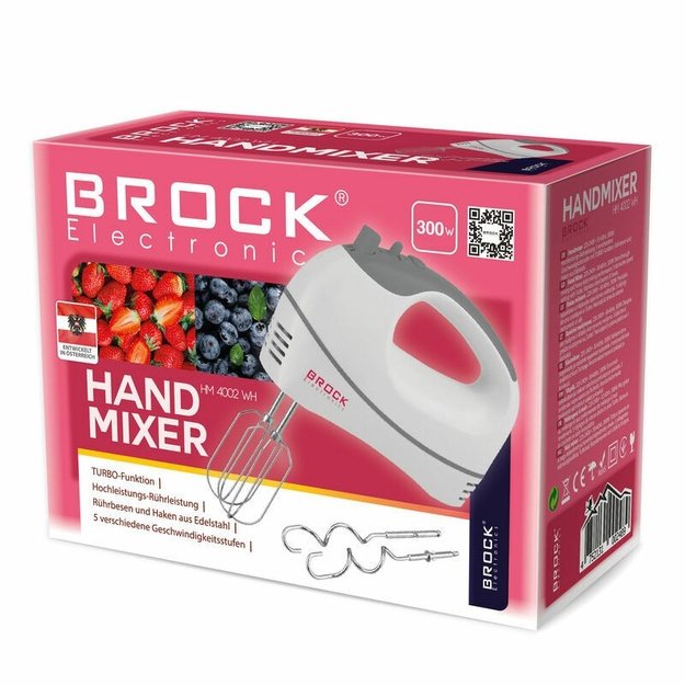 Brock HM 4002 WH Hand Mixer 300W, White