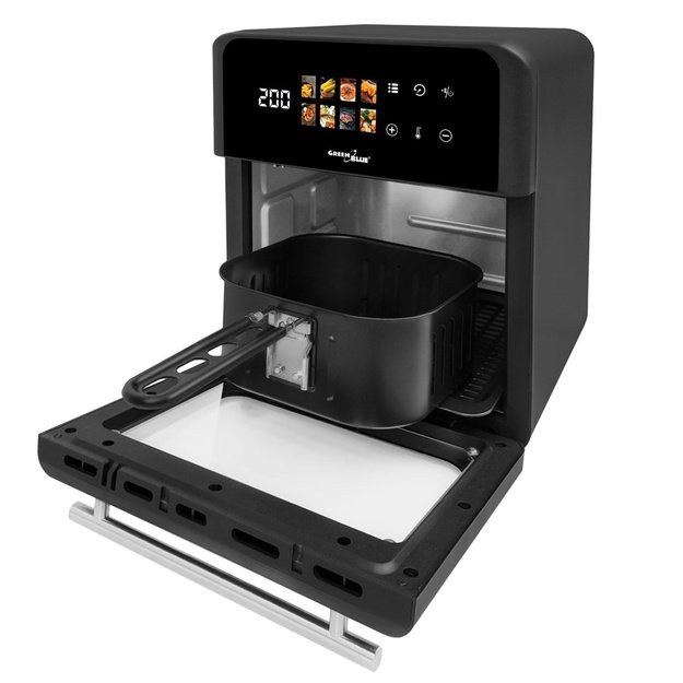 GreenBlue AIR FRYER Oil-Free Air Fryer, 1800W, 10L capacity, 8 programs, accessories, timer, GB950
