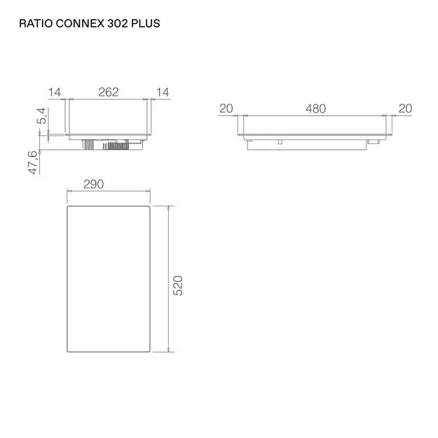Įmontuojama indukcinė domino kaitlentė ELICA RATIO CONNEX 302 PLUS BL, PRF0199850