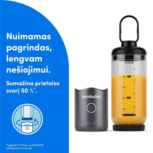 Ne&scaron;iojamas trintuvas Nutribullet Flex&trade; NBP013GM, Gunmetal spalva