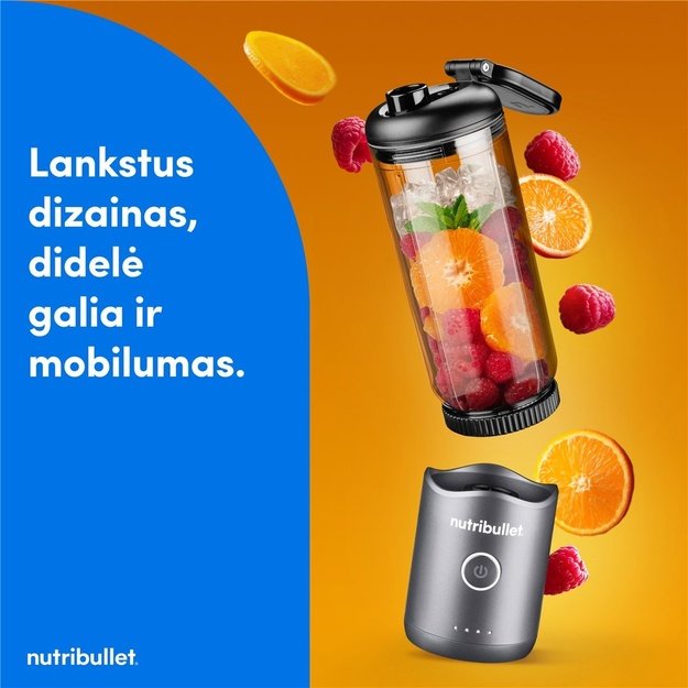 Ne&scaron;iojamas trintuvas Nutribullet Flex&trade; NBP013GM, Gunmetal spalva