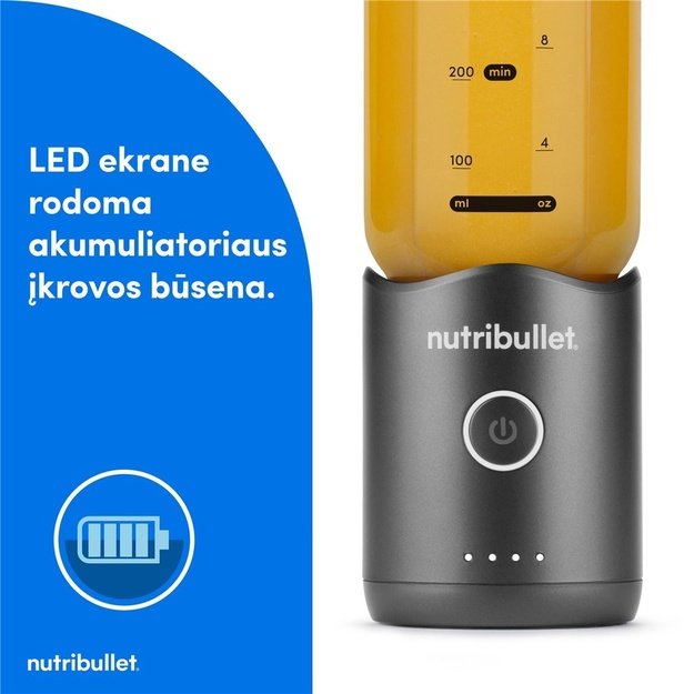 Ne&scaron;iojamas trintuvas Nutribullet Flex&trade; NBP013GM, Gunmetal spalva
