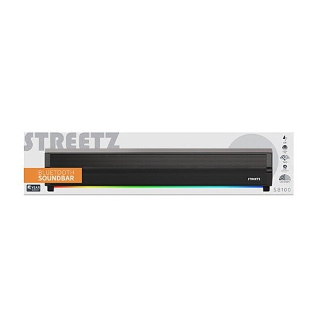 Bluetooth kolonėlė STREETZ, su RGB, micro SD / SB100-BLK / 6612035 2