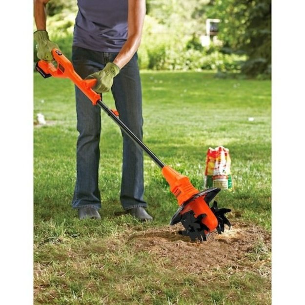 BLACK & DECKER BETL1820L-QW Tiller, Loaded, 18 V, 2 Ah