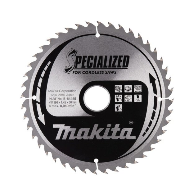 Pjovimo diskas medienai MAKITA190x30x1,45mm 44T 23&deg;