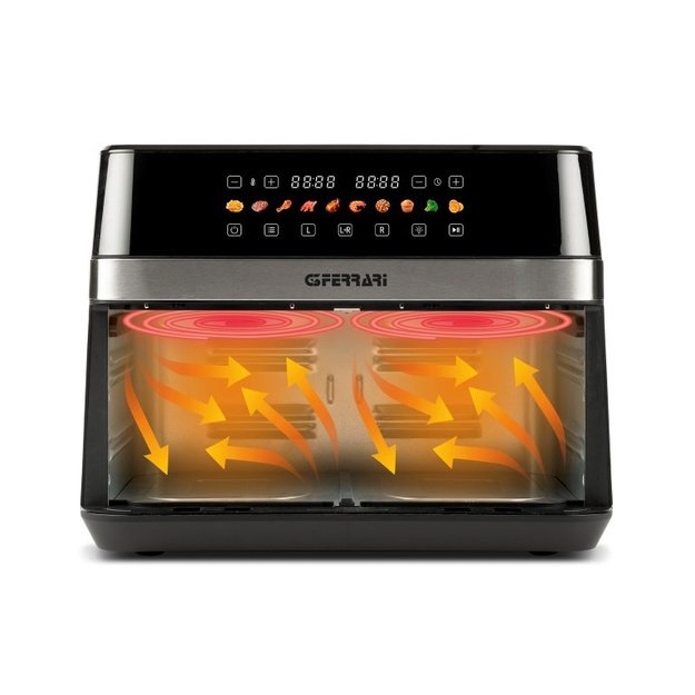 G3 Ferrari G10223 fryer Double 12 L Stand-alone 2200 W Hot air fryer Black, Stainless steel