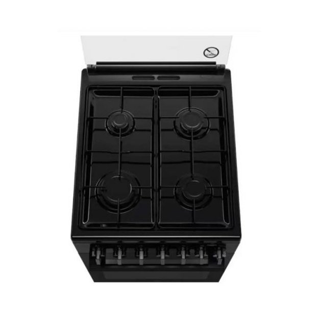 50 cm pločio juodos spalvos dujinė viryklė su el. orkaite Electrolux LKK560010K