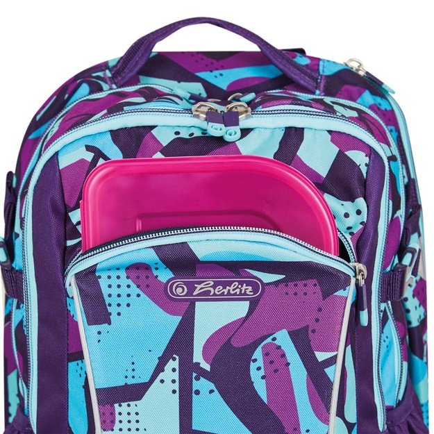 Herlitz Ultimate CamoPurple backpack School backpack Blue, Purple Polyester