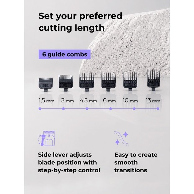 Ray Battler RB 6920 Hair Clipper + 6 Guide Combs