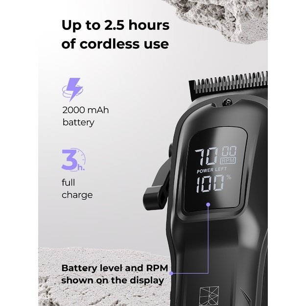Ray Battler RB 6920 Hair Clipper + 6 Guide Combs