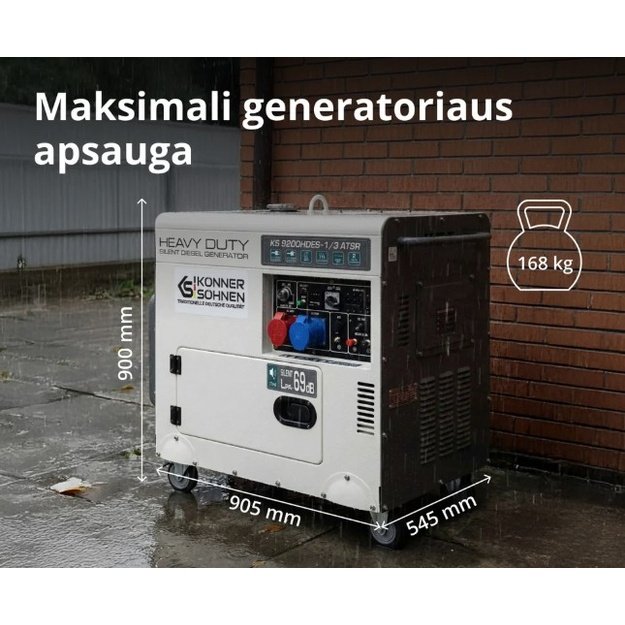 Dyzelinis generatorius 7500W, KS 9200HDES-1/3 ATSR (EURO V), K&Ouml;NNER  amp S&Ouml;HNEN