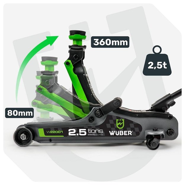 WUBER W22001 low-profile car jack 90-360mm 2.5T