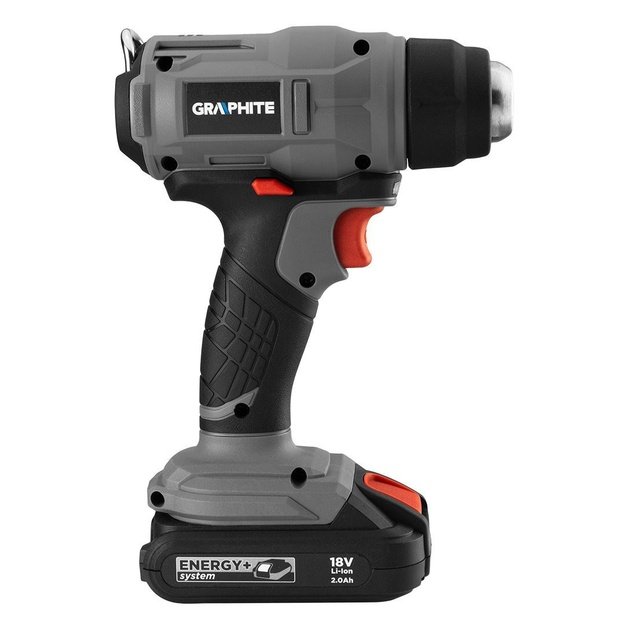 Battery heat gun Energy+ 18V, Li-Ion, temperature range 550oC, without battery