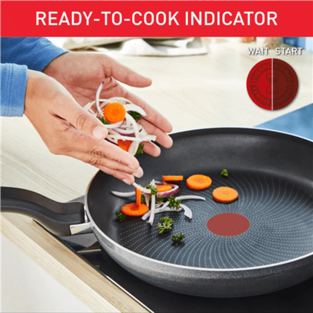TEFAL Pan | H0561942 | Wok | Diameter 28 cm | Suitable for induction hob | Fixed handle | Black