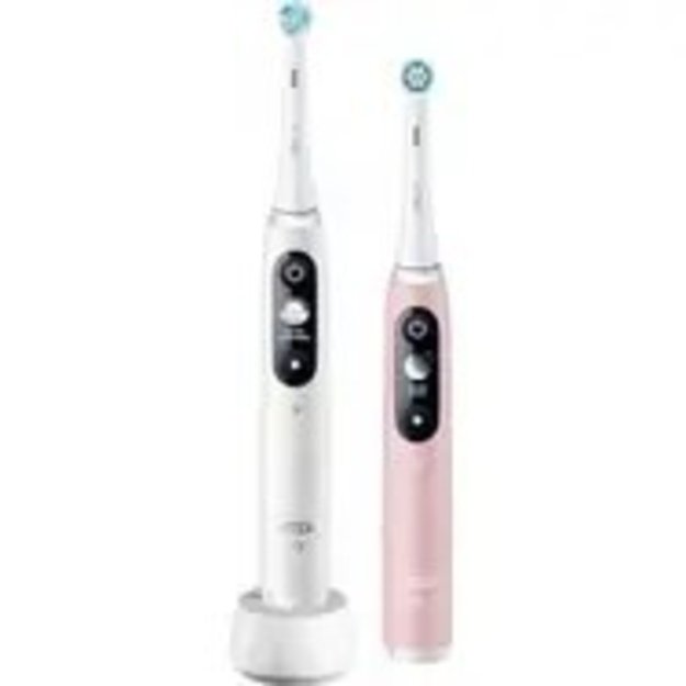 Oral-B iO 6 Duo white/pink electric toothbrush with case