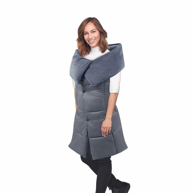 Blauberg BL-PK01 Heated Poncho Blanket, One Size, Grey
