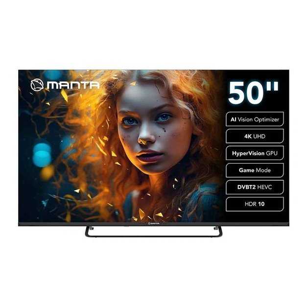 Manta MATV002LUV50 50  Smart VIDAA TV LED 4K UHD with S2 DVBT2 H Set-Top Box.265/HEVC BT HDR Wi-Fi