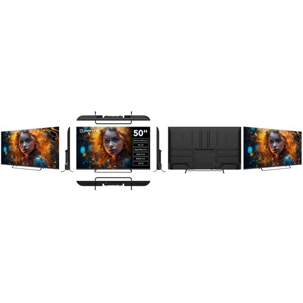 Manta MATV002LUV50 50  Smart VIDAA TV LED 4K UHD with S2 DVBT2 H Set-Top Box.265/HEVC BT HDR Wi-Fi