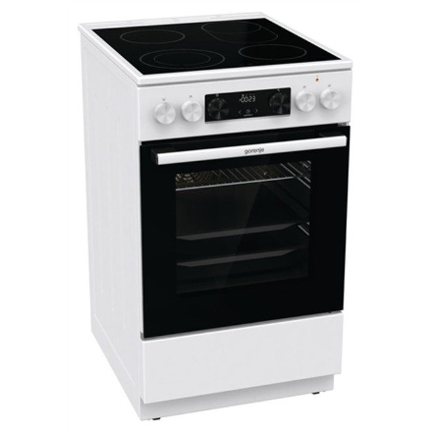 Gorenje GECS5C70WA cooker Freestanding cooker Coil hob White A 4