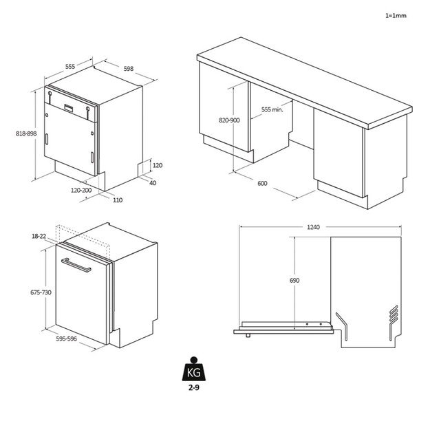 Candy CIP 3E7L0W Fully built-in 13 place settings E 5
