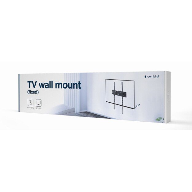 Gembird | Wall mount | WM-55F-02 | Fixed | 32-55   | Maximum weight (capacity) 40 kg | Black 1