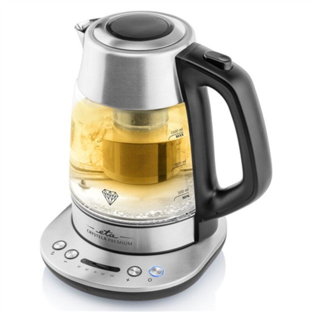 ETA | Kettle | Crystela Premium ETA915390000 | Electric | 2200 W | 1.5 L | Glass | 360&deg; rotational base | Stainless steel