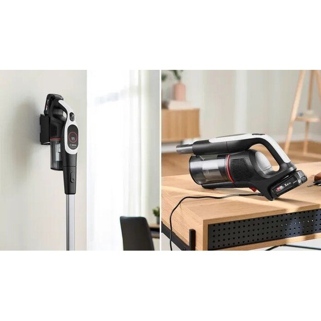 Bosch BCS931WBA stick vacuum/electric broom Battery Dry HEPA Bagless 0.4 L White 3 Ah 10