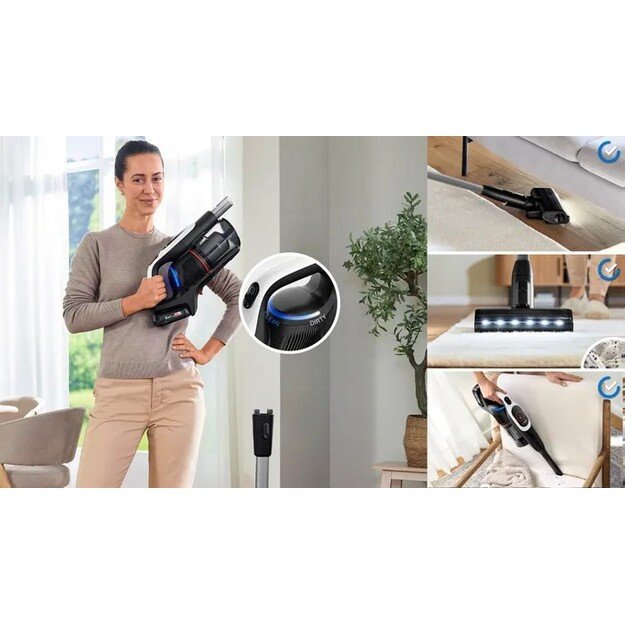 Bosch BCS931WBA stick vacuum/electric broom Battery Dry HEPA Bagless 0.4 L White 3 Ah 2