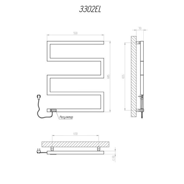 Elektrinis rank&scaron;luosčių džiovintuvas Kosser Zeta 685x550 EL, su laikmačiu, baltas (laidas kairėje) 3