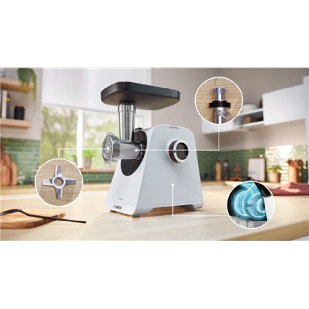 Bosch Serie 4 MFWS420W mincer 1900 W White, Black 5