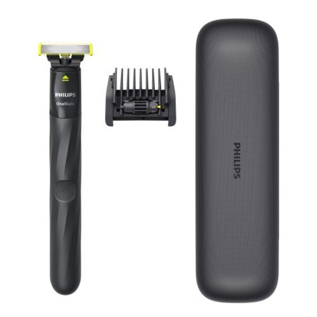 Philips One Blade QP1424/65 GiftPack Plaukų skustuvas / kirpimo ma&scaron;inėlė, Charcoal Grey