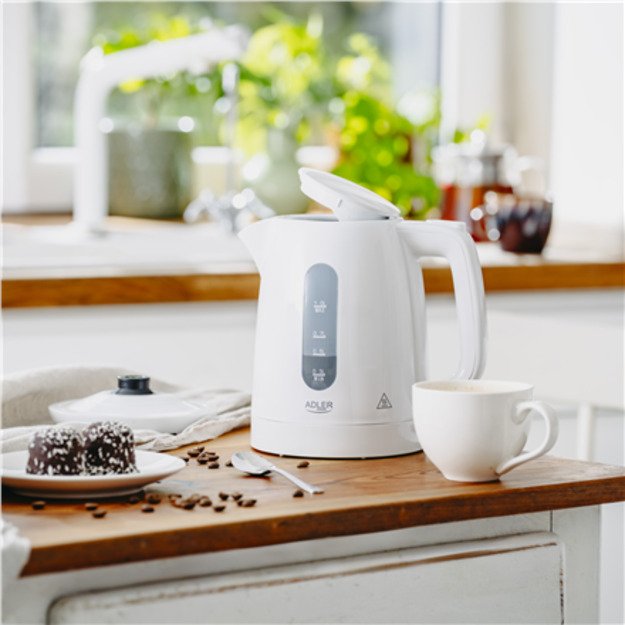 Adler Kettle | AD 1380w | Electric | 2200 W | 1 L | Polypropylene | 360° rotational base | White 1