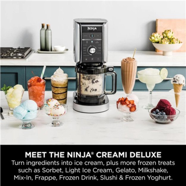NINJA | Ice Cream Maker | NC502EU Creami Deluxe | Power 800 W | Silver/Black 1