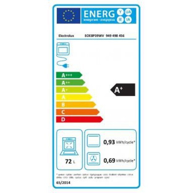 Įm. baltos spalvos orkaitė su pirolize Electrolux EOE8P39WV