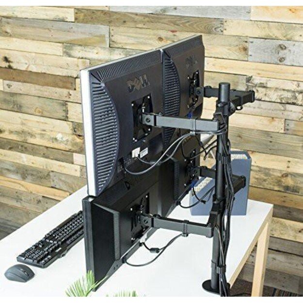 TECHLY 027521 Quadruple desk LED/LCD monitor arm 13-27inch VESA 4x 10kg full motion