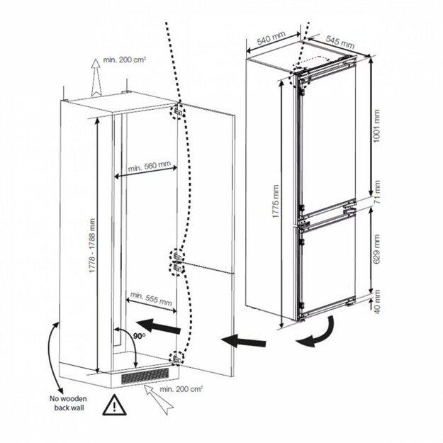Įmontuojamas &scaron;aldytuvas Beko BCSA285K4SN 5