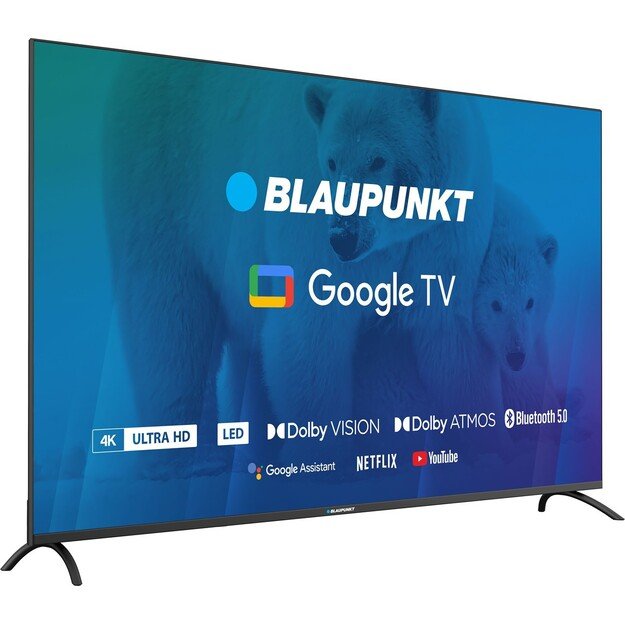 TV 65  Blaupunkt 65UBG6000S 4K Ultra HD LED, GoogleTV, Dolby Atmos, WiFi 2,4-5GHz, BT, black