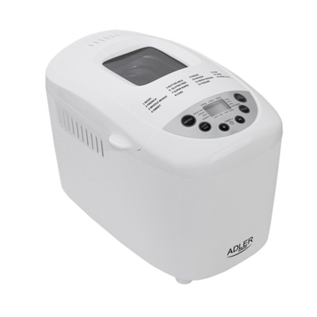 Adler | Bread maker | AD 6019 | Power 850 W | Number of programs 15 | Display LCD | White