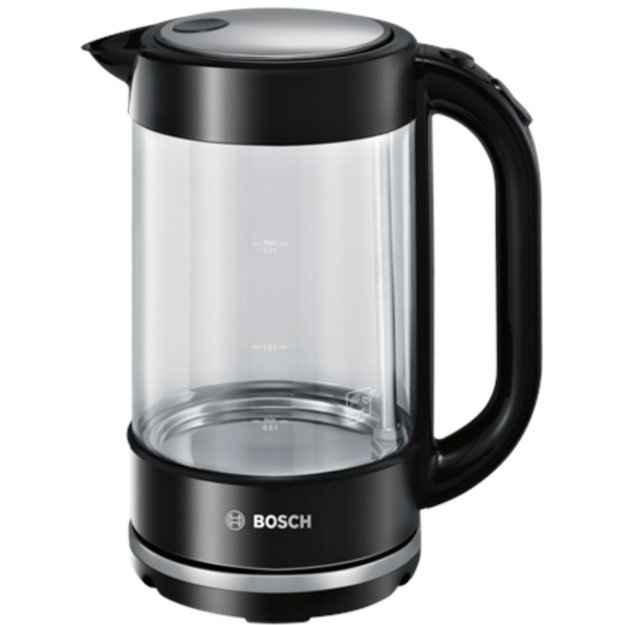 Bosch TWK70B03 electric kettle 1.7 L 2400 W Black, Transparent