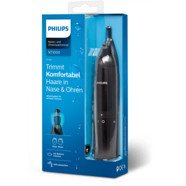 Philips | Nose and Ear Trimmer | NT1650/16 | Nose Hair Trimmer | Wet & Dry | Black