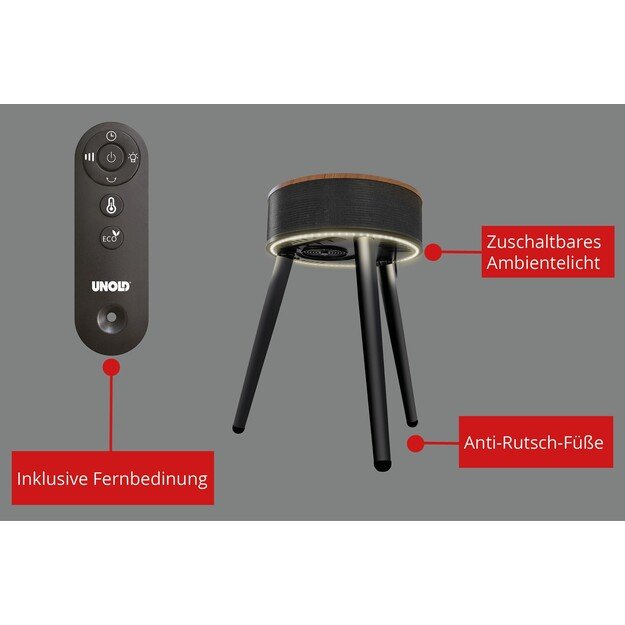 Unold 86545 electric space heater Indoor Black, Wood Fan electric space heater 19