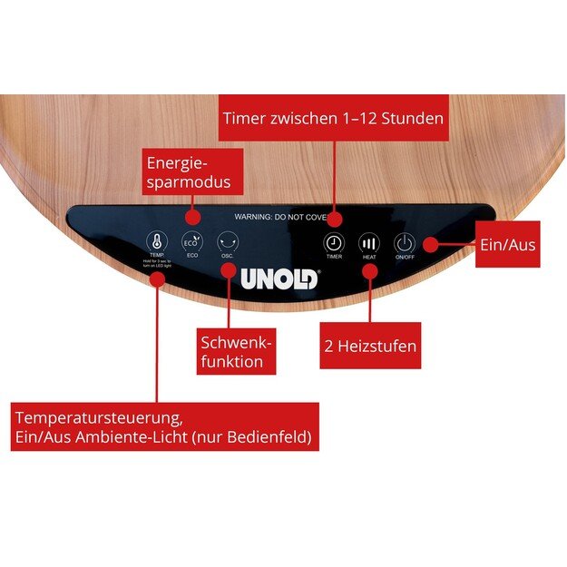 Unold 86545 electric space heater Indoor Black, Wood Fan electric space heater 18