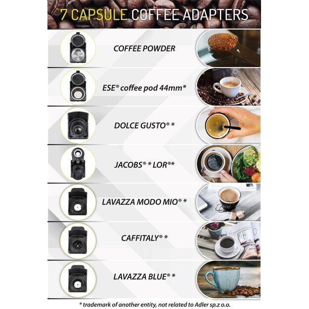 Kapsulinis espresso kavos aparatas ADLER AD-4386