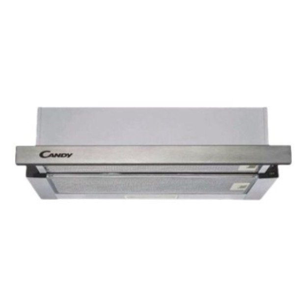 Candy CBT625/2X/1 Hood, B, Telescopic, Built-in, Width 60 cm, Extraction power 332 m&sup3;/h, Mechanical control, Silver