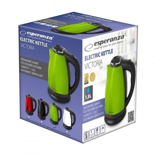 Esperanza EKK113G electric kettle 1.8 L 1800 W Black, Green