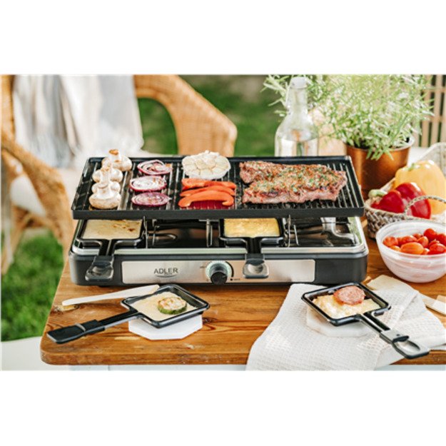 Adler | AD 6616 | Raclette - electric grill | Table | 1400 W | Black/Stainless steel