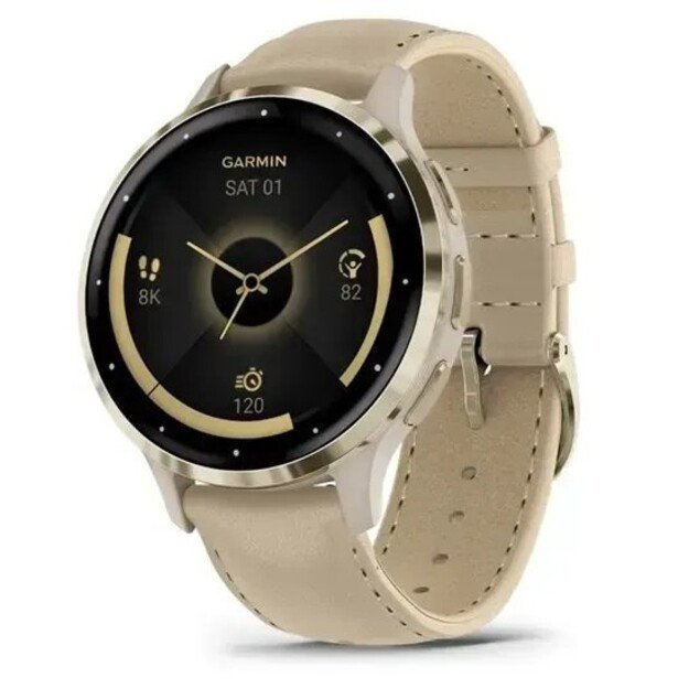 Garmin 010-02785-55 smartwatch / sport watch 3.05 cm (1.2 ) AMOLED 41 mm Digital 390 x 390 pixels Touchscreen Gold Wi-Fi GPS
