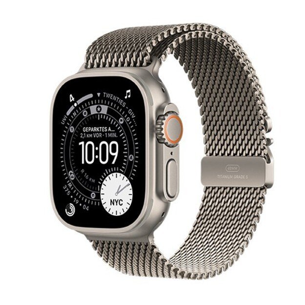 Apple Watch Ultra 3 GPS + Cellular 49mm Natural Titanium Case with Natural Titanium Milanese Loop - Medium 1